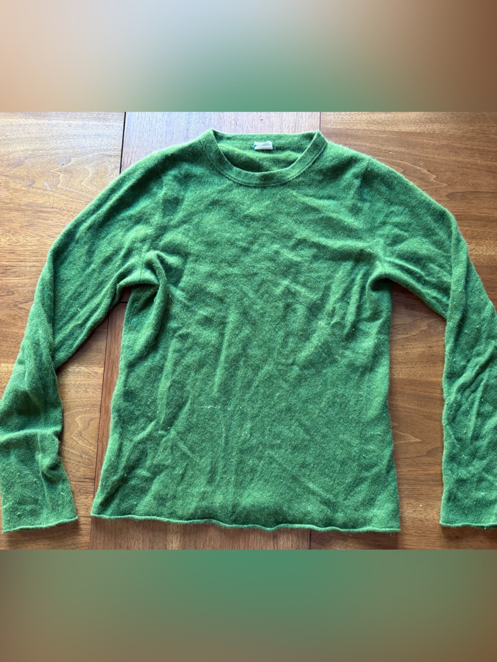 J. Crew Women's Green Cashmere Crewneck Sweater